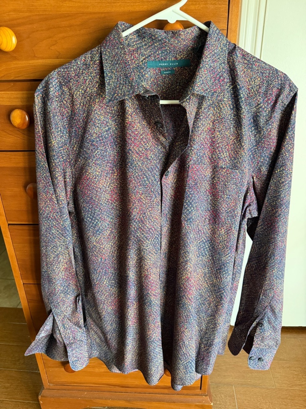 Perry Ellis Multicolor Speckled Button-Down Shirt